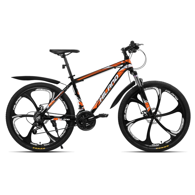 HILAND 26-Inch 21-Speed Mountain Bike with Aluminum Alloy Frame: Features Suspension Fork, Double Disc Brake, and Bonus Fenders