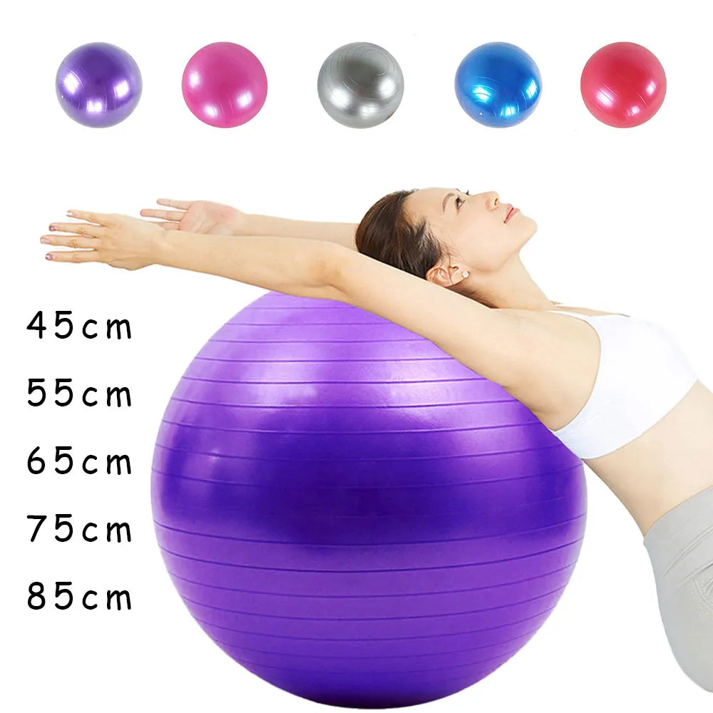 Durable PVC Yoga and Fitness Balls - Explosion-Proof Exercise Balls for Home Gym and Pilates (45cm/55cm/65cm/75cm/85cm)