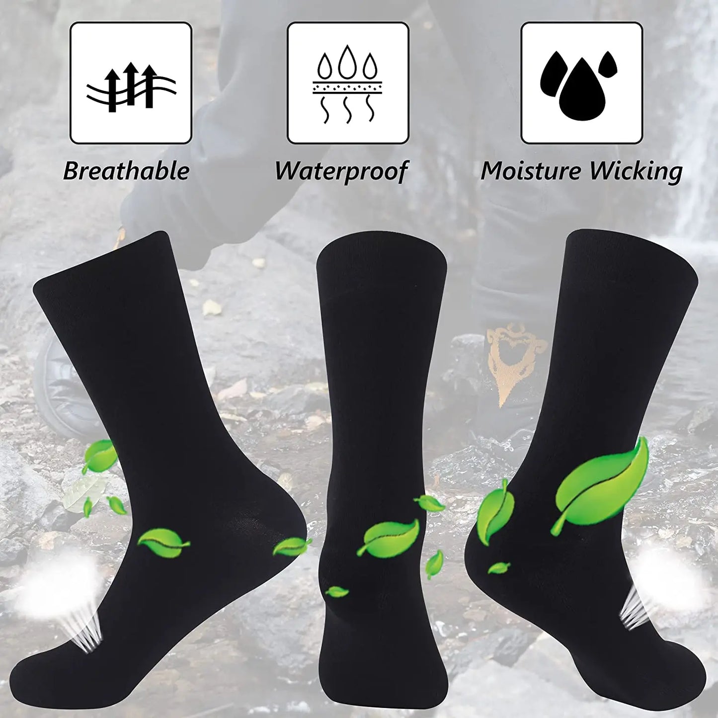 Unisex Waterproof Socks: Ultra-Light & Breathable – Perfect for Sports, Fitness, Camping, Fishing, Rafting, and Skiing!