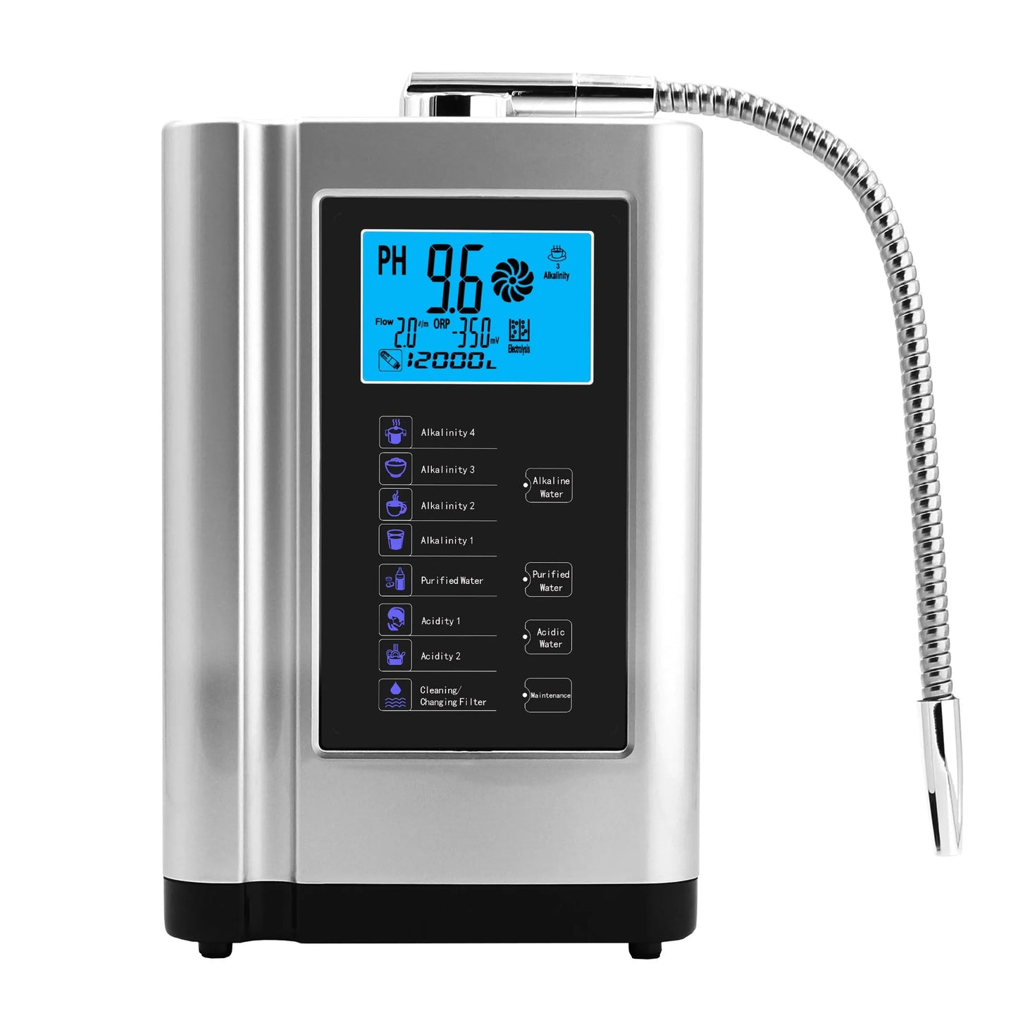 Alkaline Machine Water Ionizer Hydrogen Generator System for Home. Produces pH 3.5 -10.5 Alkaline Purified Non-Acidic Water.