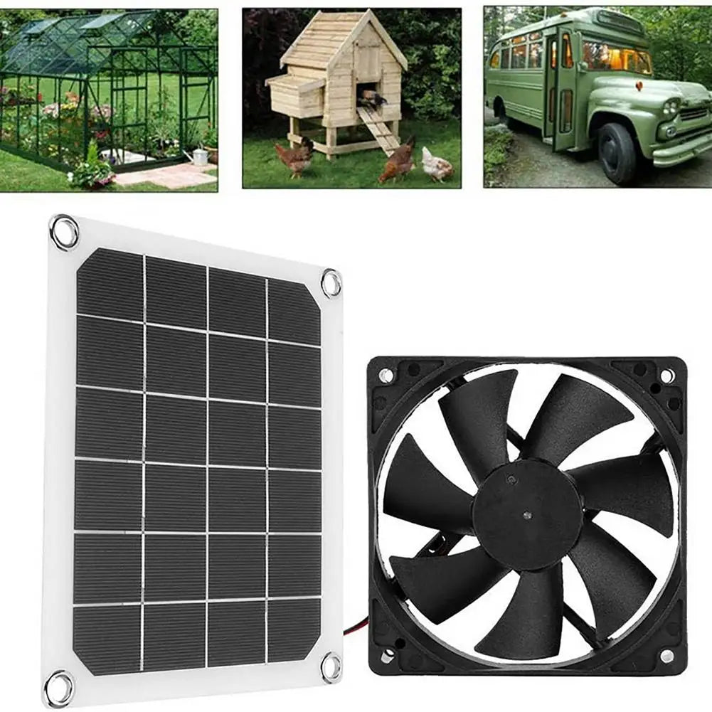 10W 5V Solar-Powered Waterproof Mini Ventilator - 6-Inch IP65 Exhaust Fan for Dog Houses, Chicken Coops, Greenhouses, RVs, and Cars