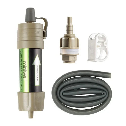 Miniwell Portable Camping Water Filter – 2000L Capacity | Outdoor Emergency Survival Gear