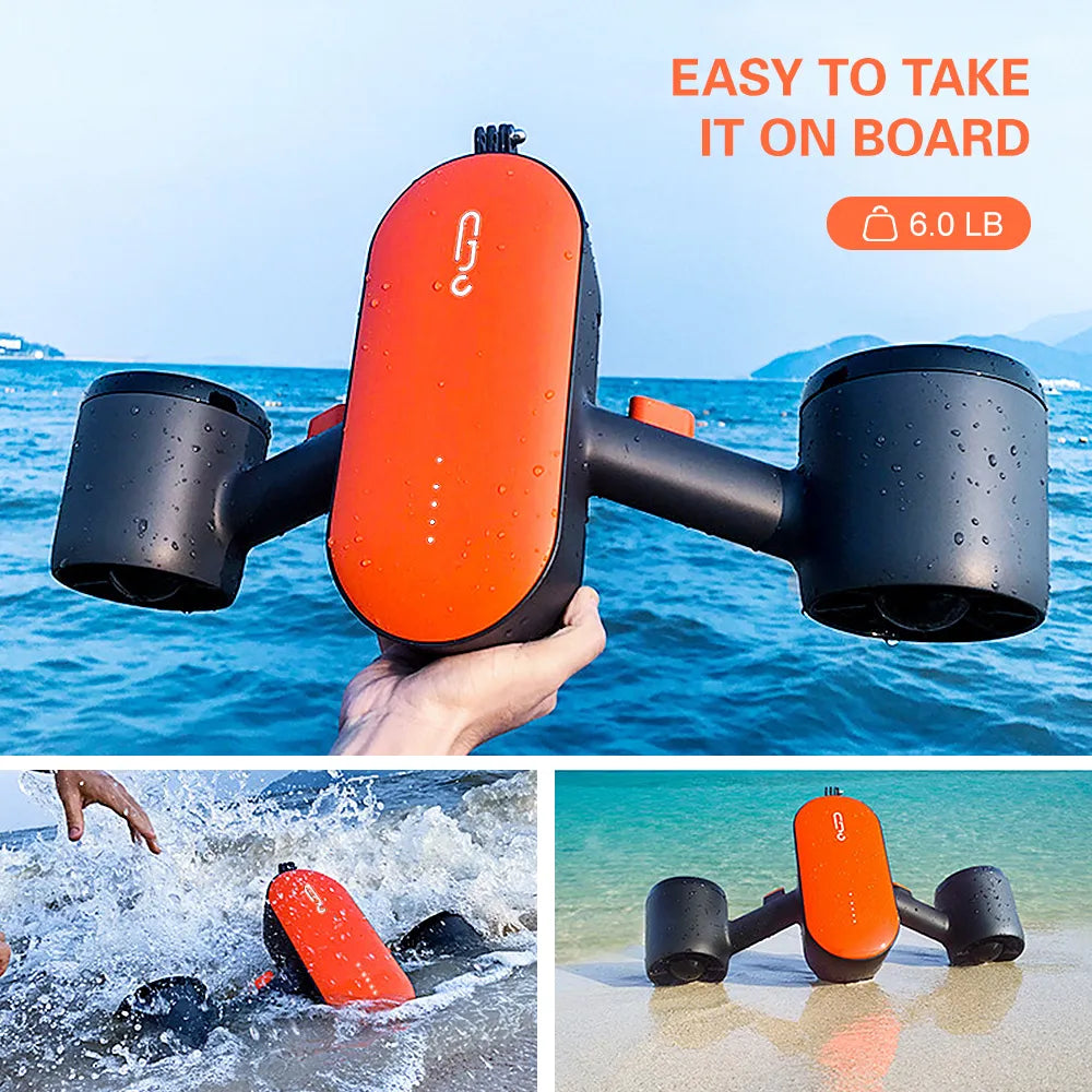 Experience Adventure with the Underwater Scooter Propeller: Electric Diving Motor Fins for Jet Ski Action, Fishing, Snorkeling, and Scuba Exploration