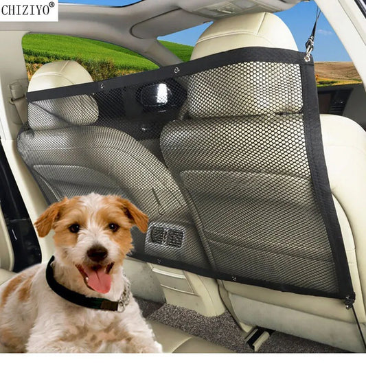 Adjustable Car Back Seat Pet Barrier – Durable Mesh Net for Dog & Child Safety, Anti-Collision Auto Travel Protection Fence