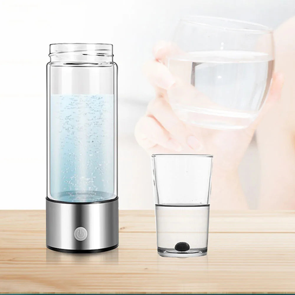 Portable Hydrogen-Rich Water Cup: Ionizer & Super Antioxidant Maker with Filter - 420ml