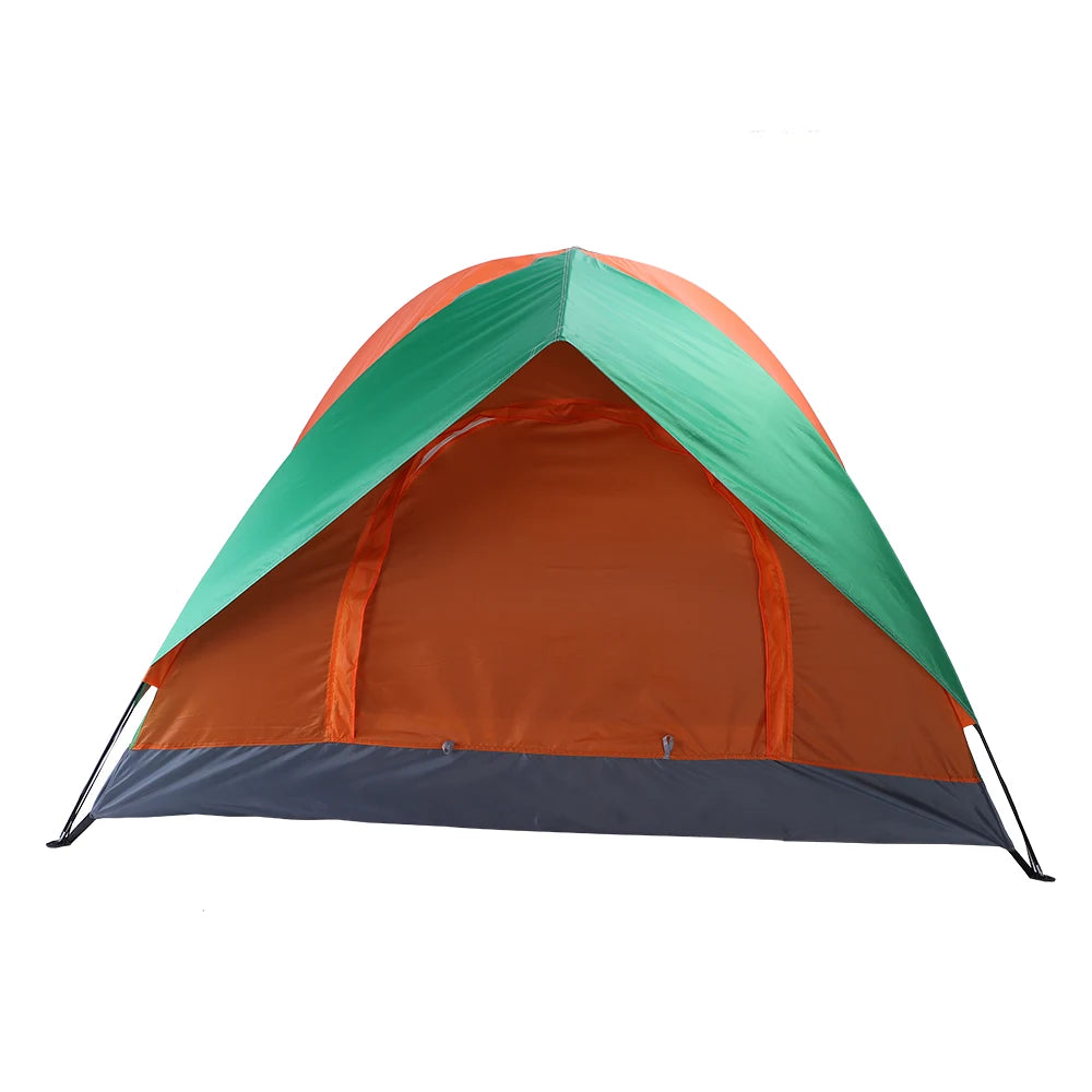 2-Person Dome Camping Tent | Instant Pop-Up Cabin with Double Doors – Ideal for Backpacking, Hiking, & Outdoor Adventures (Orange & Green)