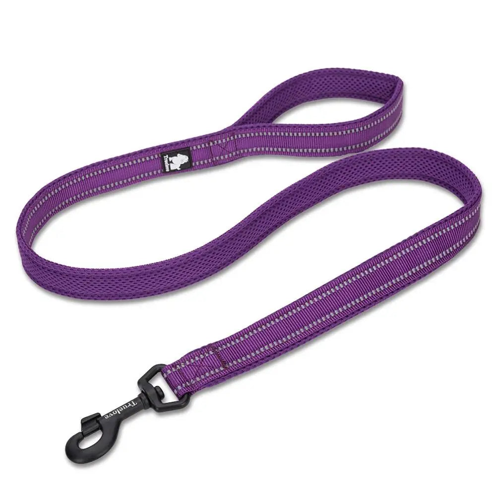 Truelove 110cm Pink Mesh Padded Dog Leash: Durable, Reflective, and Safe Nylon Training Lead for Pets