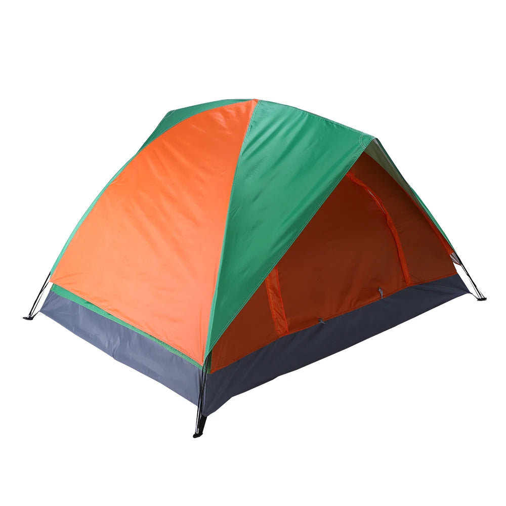 2-Person Dome Camping Tent | Instant Pop-Up Cabin with Double Doors – Ideal for Backpacking, Hiking, & Outdoor Adventures (Orange & Green)