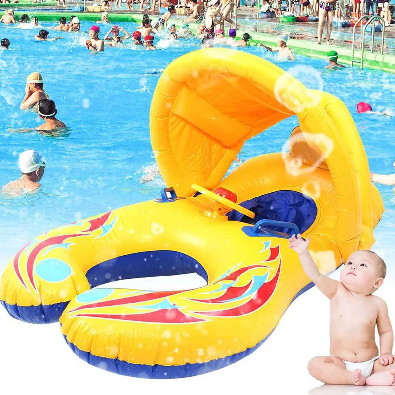 Safety Inflatable Swim Rings for Kids and Babies - Parent-Child Pool Float Seat for Summer Water Play