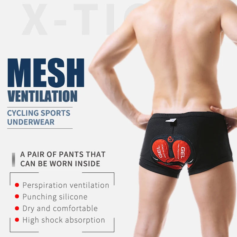 X-Tiger Men's 5D Gel Padded Cycling Shorts - Perfect for Mountain Biking & Downhill Rides