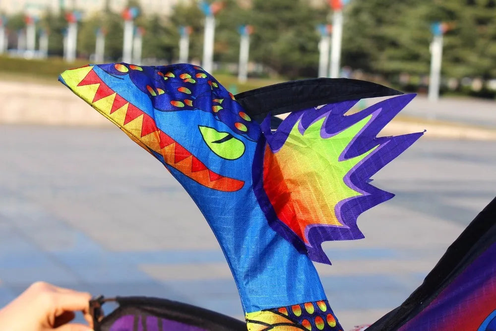 High-Quality Classical Dragon Kite - 140cm x 120cm, Single Line with Tail, Handle & String - Perfect for Flying Fun by Hengda