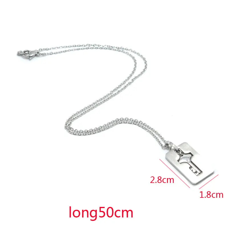 Lock & Key Jewelry Set for Couples – Stainless Steel Bracelet and Necklace Symbolizing Eternal Love