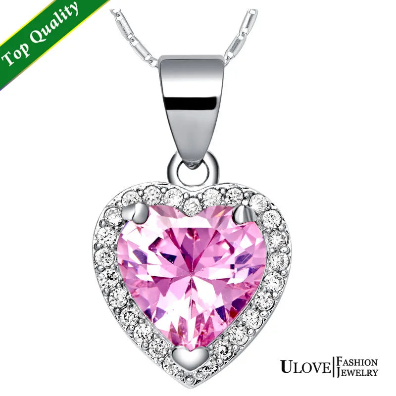 Elegant Romance: Uloveido Silver Heart Crystal Wedding Jewelry Set - In Stock USA