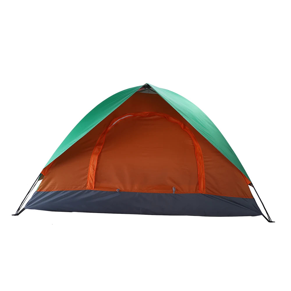 2-Person Dome Camping Tent | Instant Pop-Up Cabin with Double Doors – Ideal for Backpacking, Hiking, & Outdoor Adventures (Orange & Green)