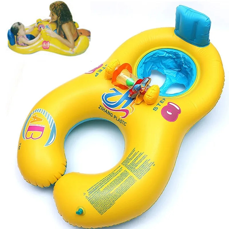 Safety Inflatable Swim Rings for Kids and Babies - Parent-Child Pool Float Seat for Summer Water Play