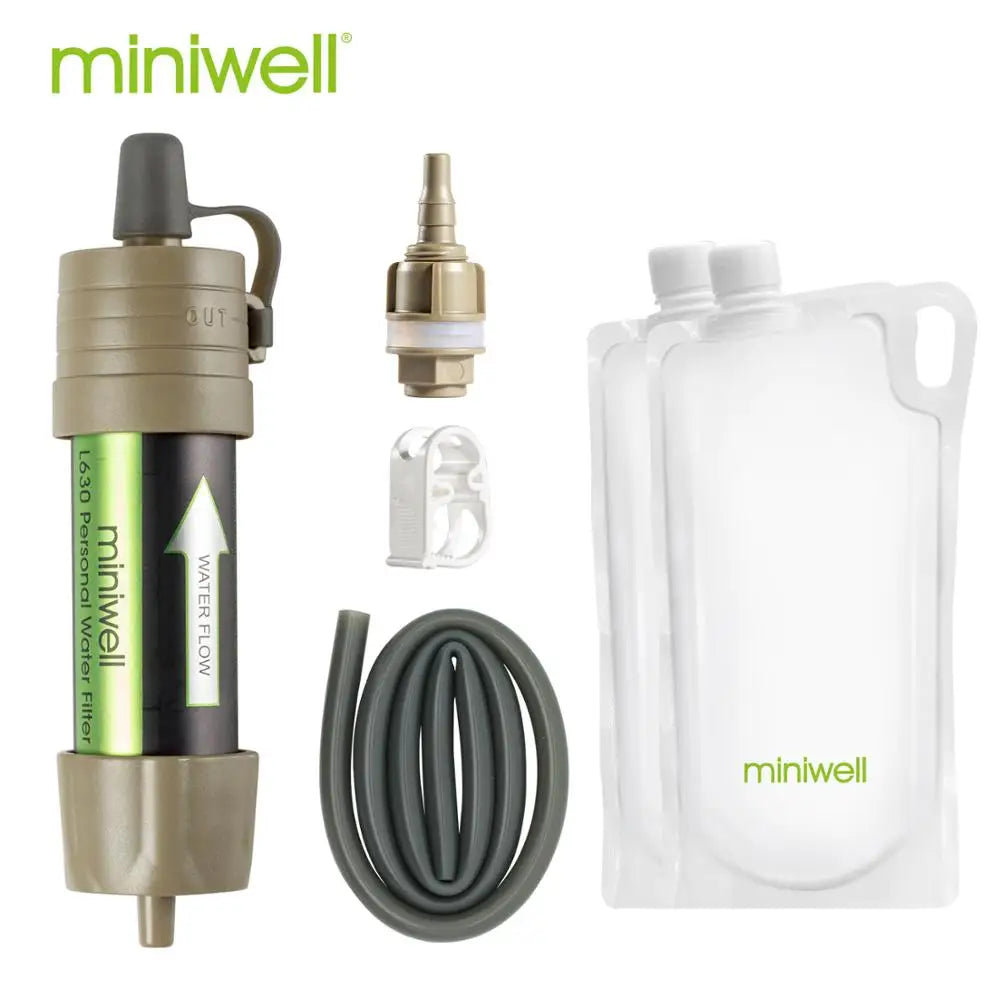 Miniwell L630 Portable Outdoor Water Filter Survival Kit – Perfect for Camping, Hiking, & Traveling