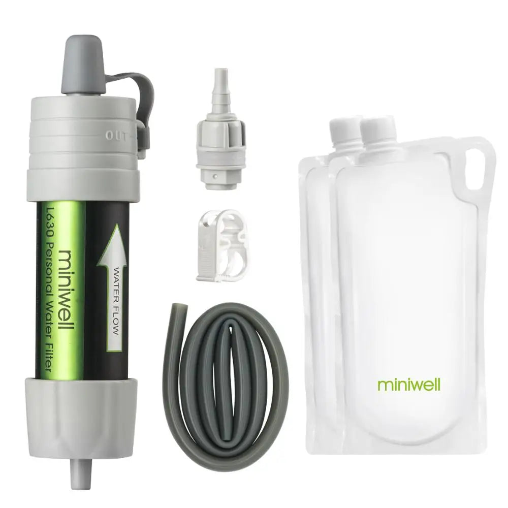 Miniwell L630 Portable Outdoor Water Filter Survival Kit – Perfect for Camping, Hiking, & Traveling