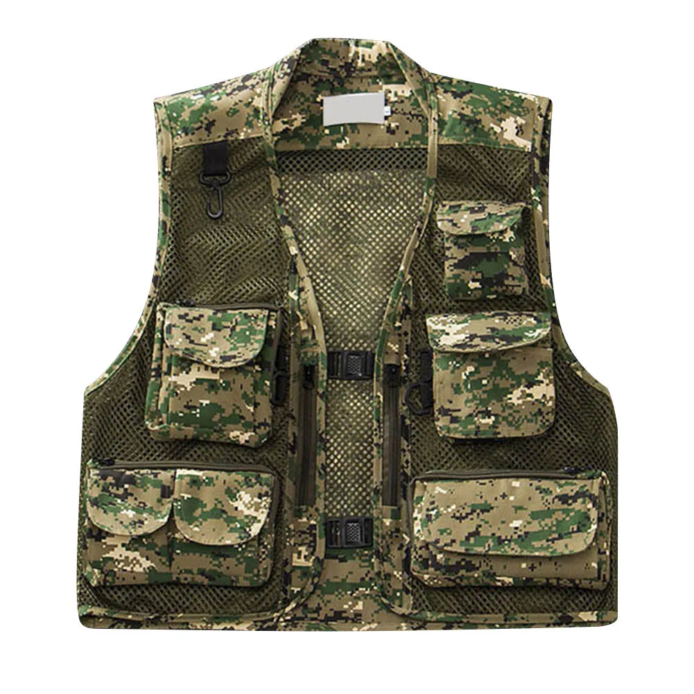 NEW Multi-Pocket Quick Dry Mesh Fishing Vest for Men: Outdoor Waistcoat