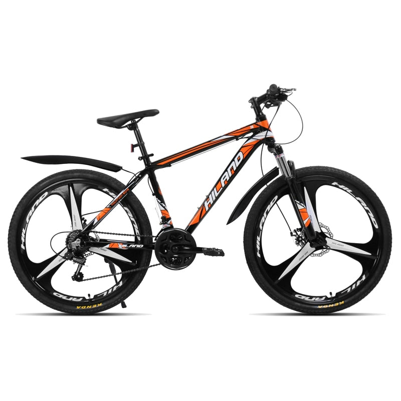 HILAND 26-Inch 21-Speed Mountain Bike with Aluminum Alloy Frame: Features Suspension Fork, Double Disc Brake, and Bonus Fenders