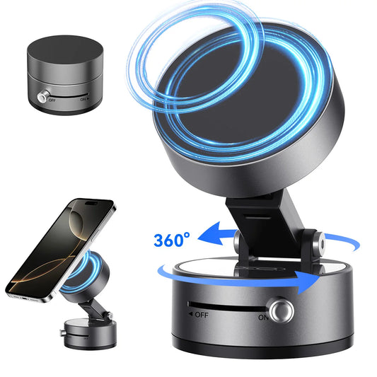Mini 360° Magnetic Double-Sided Suction Phone Holder – Foldable Lazy Mount for iPhone & Android