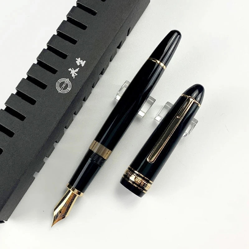 Piston-Filling Fountain Pen – Blue & Black Resin Body with EF/F Nib