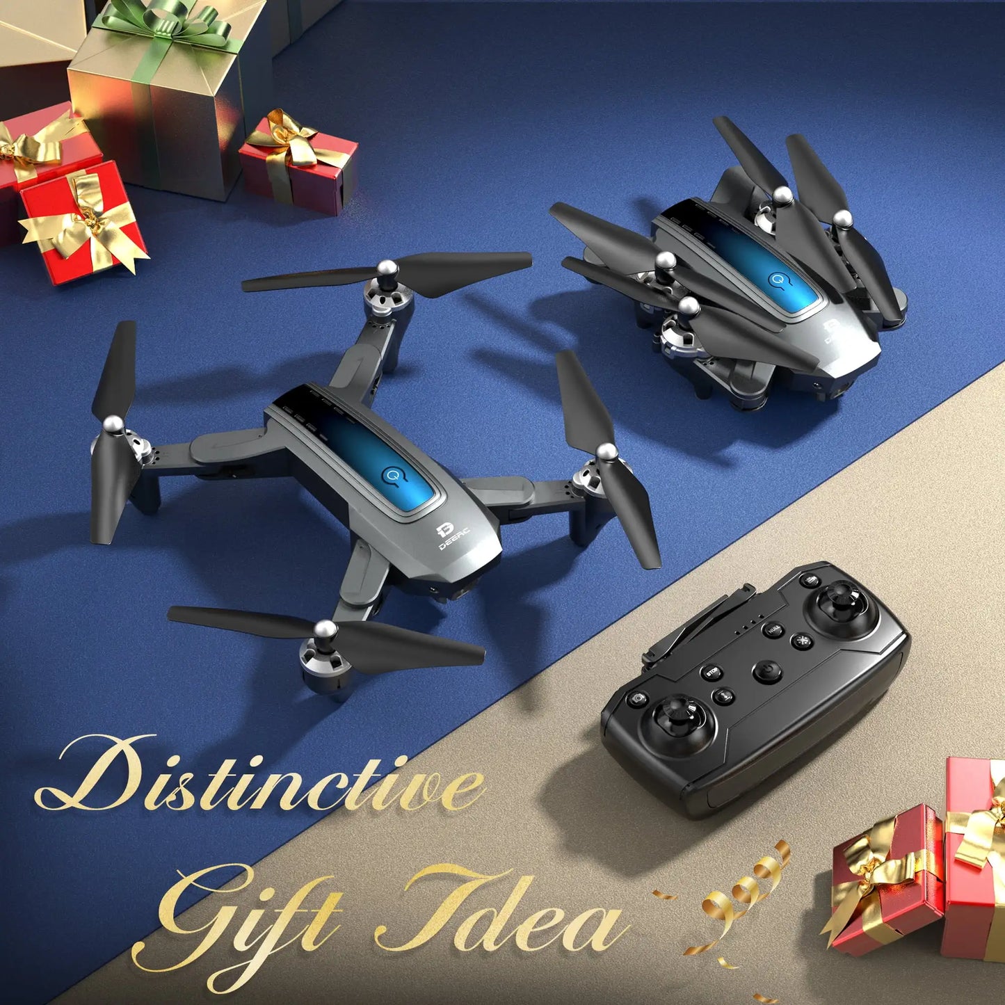 Deerc D10 Drone with 1080P FHD Camera – FPV Quadcopter with Gravity Control, Altitude Hold, Headless Mode & 2 Batteries + Case