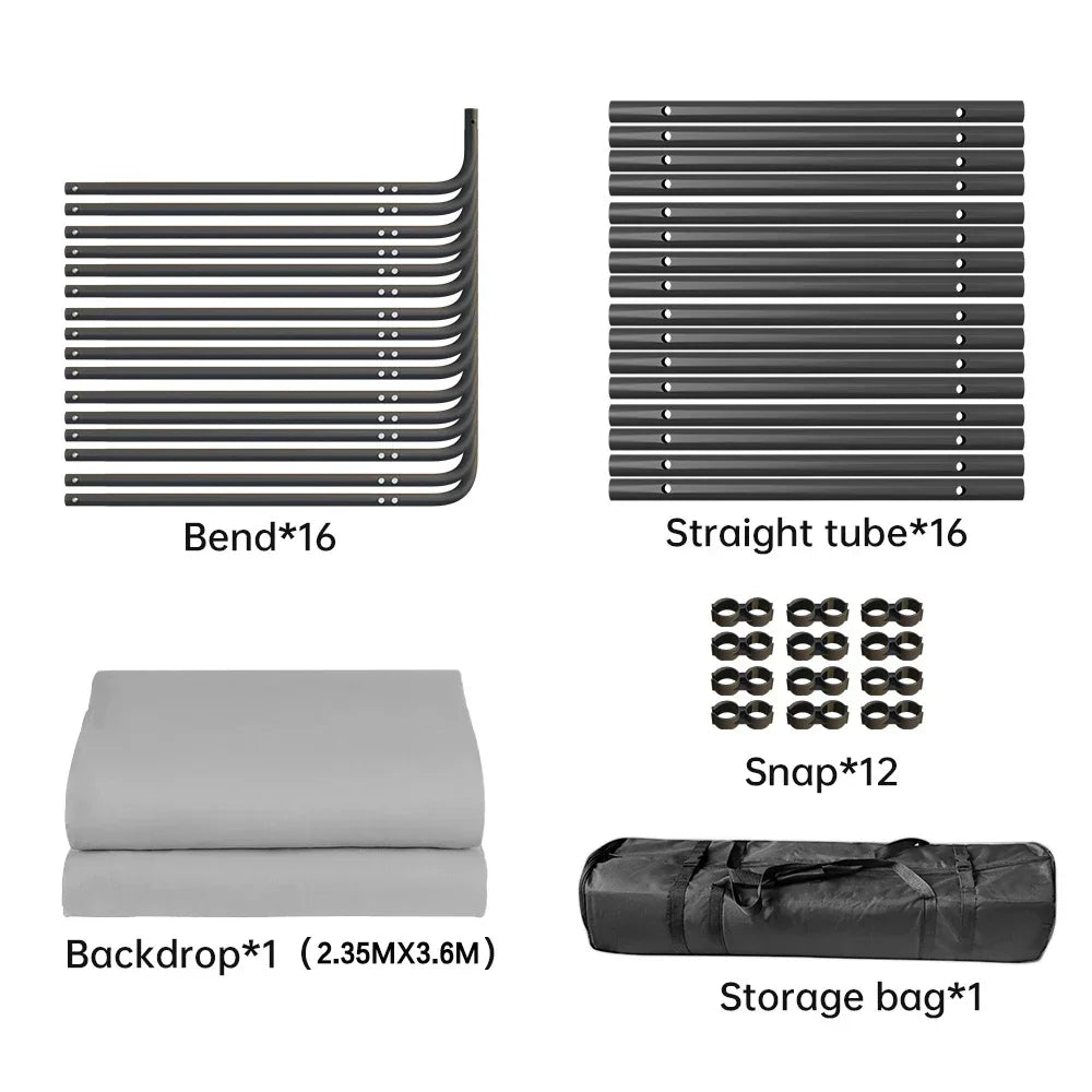 📸 SH 2.4x4M Photography Background Stand with Green Screen – Studio-Grade Backdrop Support Kit