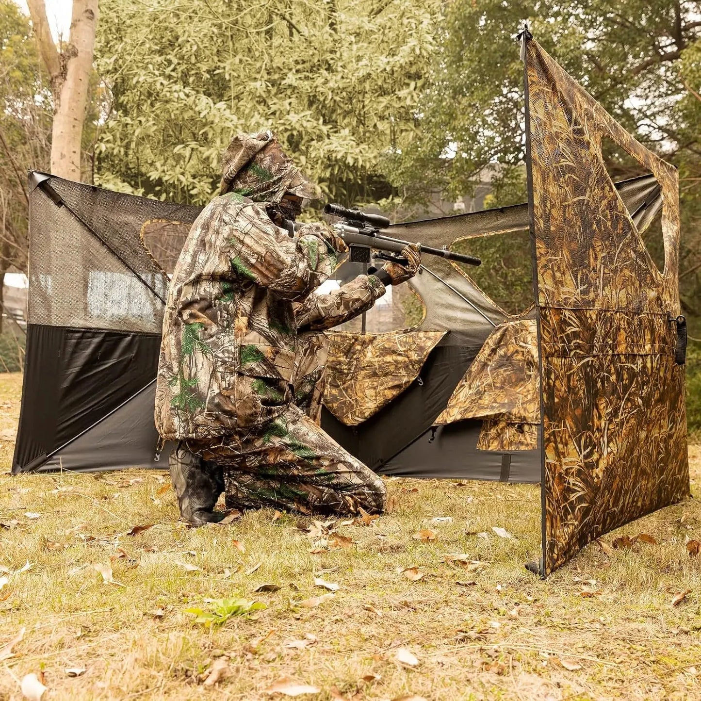 Easy-to-Install Pop-Up Ground Blinds – Perfect Hay Camo Tent for Deer, Turkey, and Duck Hunting