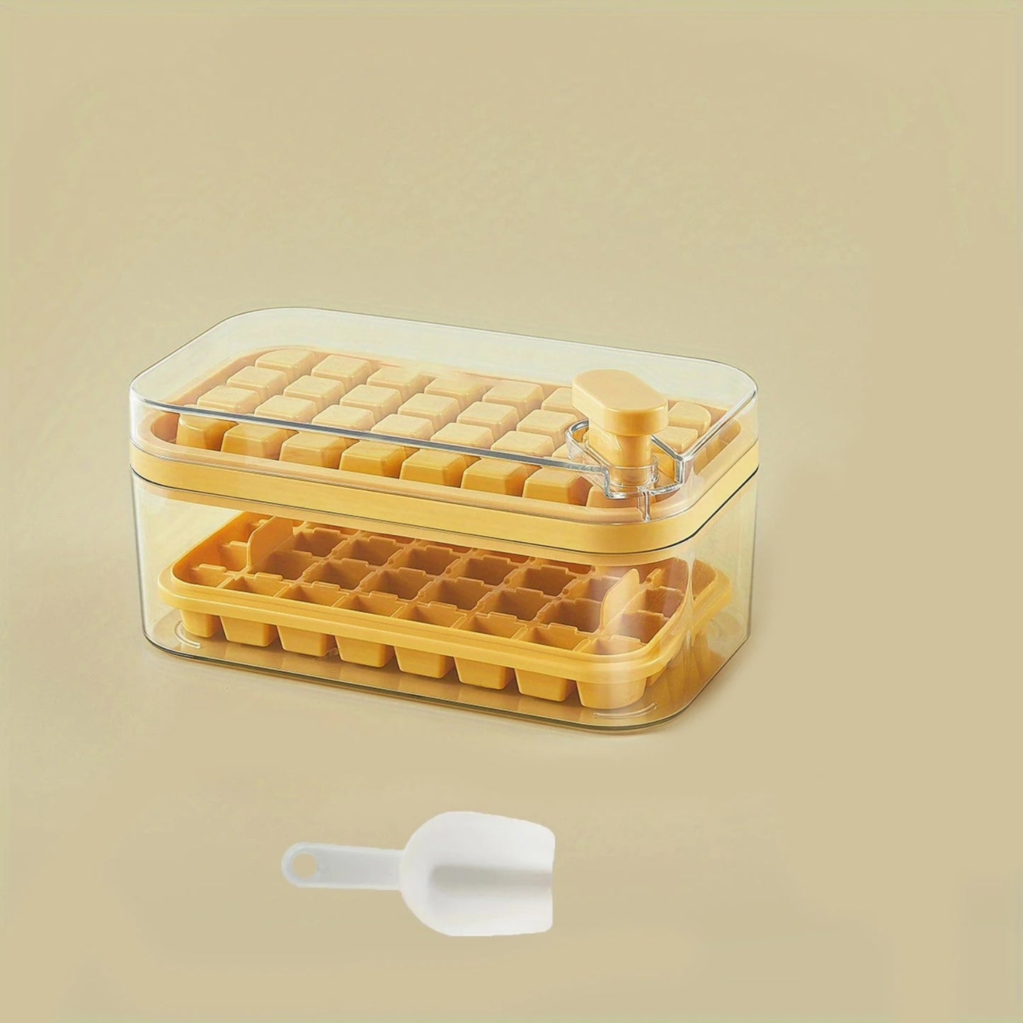 Silicone Ice Cube Tray with Lid & Bin – One-Press Release Design for Easy Demolding, DIY Ice Maker Mold for Kitchen Use