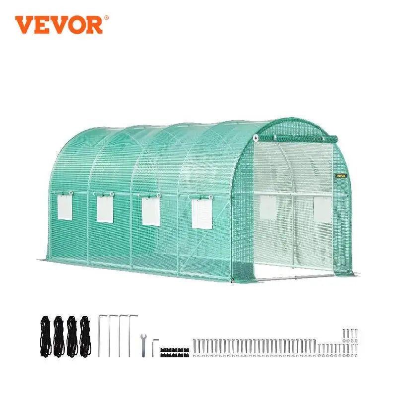 VEVOR Walk-in Tunnel Greenhouse: Galvanized Frame with Waterproof Cover - Available in Various Sizes (15x7x7/10x7x7/20x10x7/12x7x7 ft)