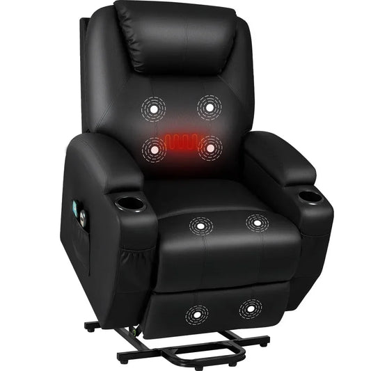 2023 Modern Power Lift Recliner: Heat, Massage, and PU Leather Comfort for Elderly