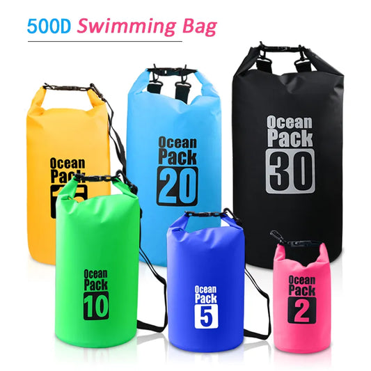 Waterproof Swimming Dry Bags: 500D Dry Sack Options in 2/5/10/15/20/30L for Boating, Fishing, Rafting