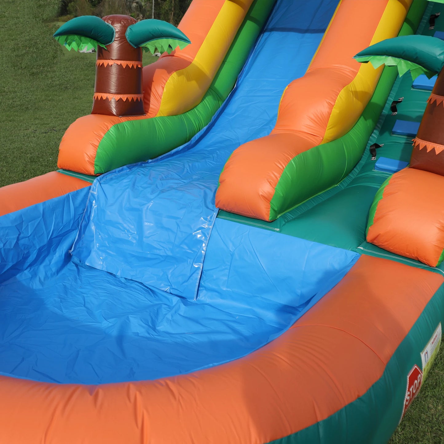 Inflatable Double Water Slide and Bubble Ball Pit: Summer Outdoor Fun Equipment for Kids and Adults