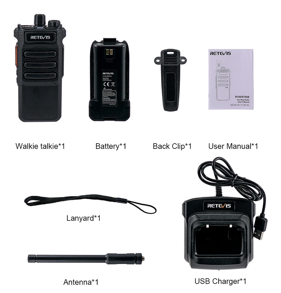 Long-Range Portable Communicator: 10W Retevis Two-Way Walkie Talkie Radio for Hunting, Fishing, and Camping