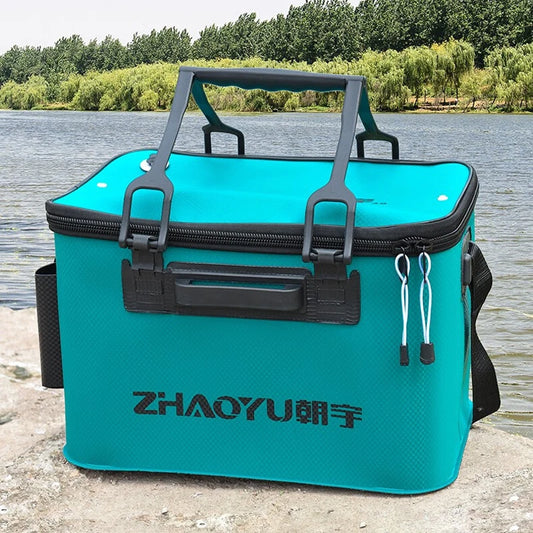 Portable Folding Live Fish Bucket: EVA Thickened Fish Tank and Fishing Tackle Box