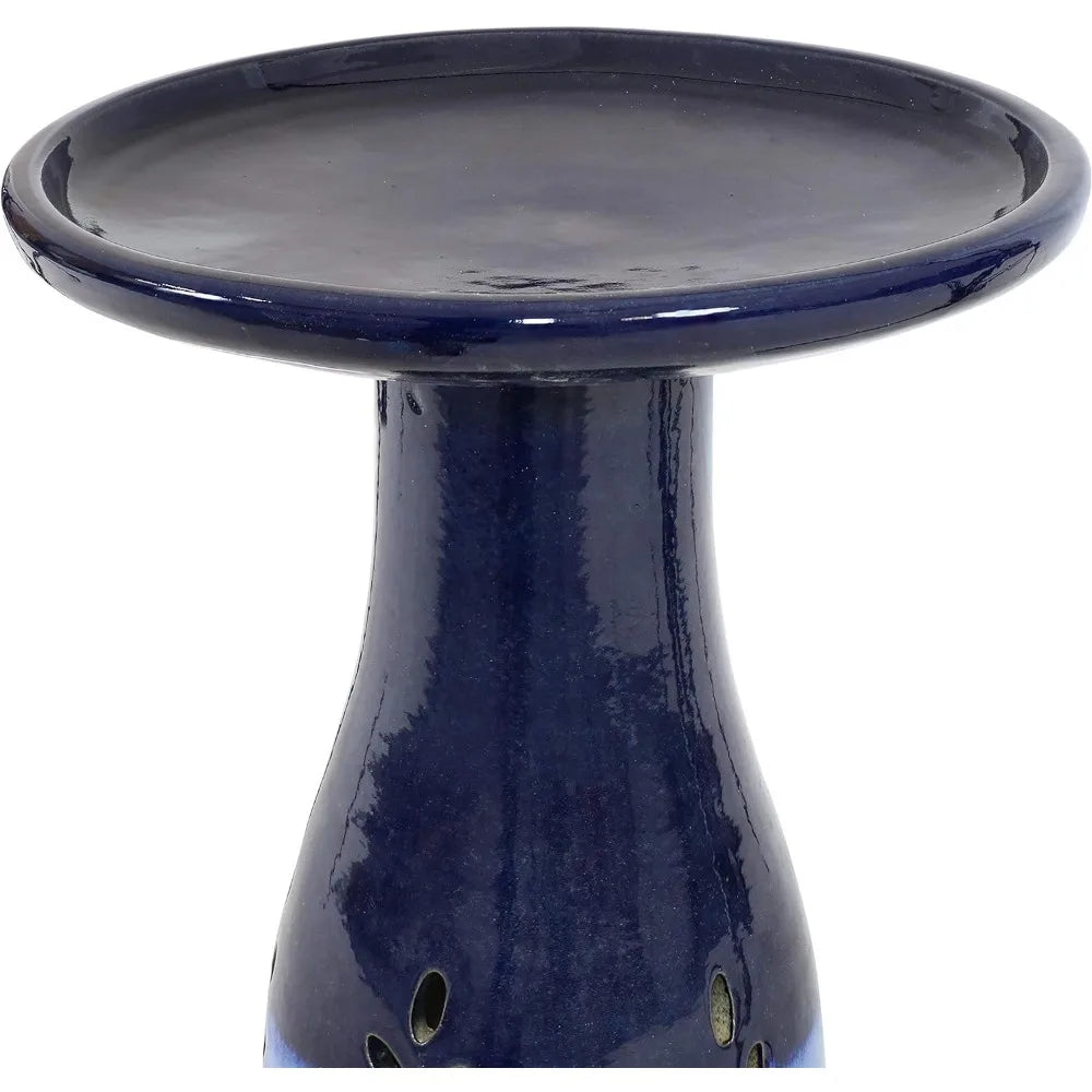 Enhance Your Garden: Hand-Painted Ceramic Bird Bath - UV and Frost Resistant Finish for Patio, Lawn, and Garden Décor