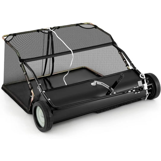 Clear Your Lawn in Half the Time with This Heavy-Duty Tow-Behind Sweeper