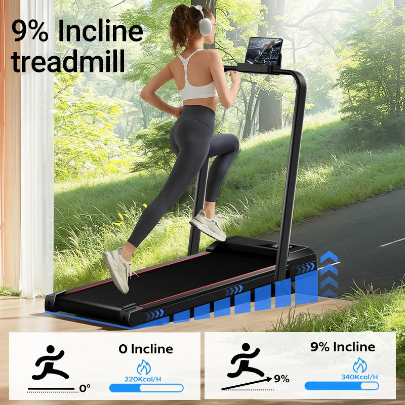 UMAY Under-Desk Walking Pad – Incline Treadmill with LED Display & Diamond Belt for Home or Office