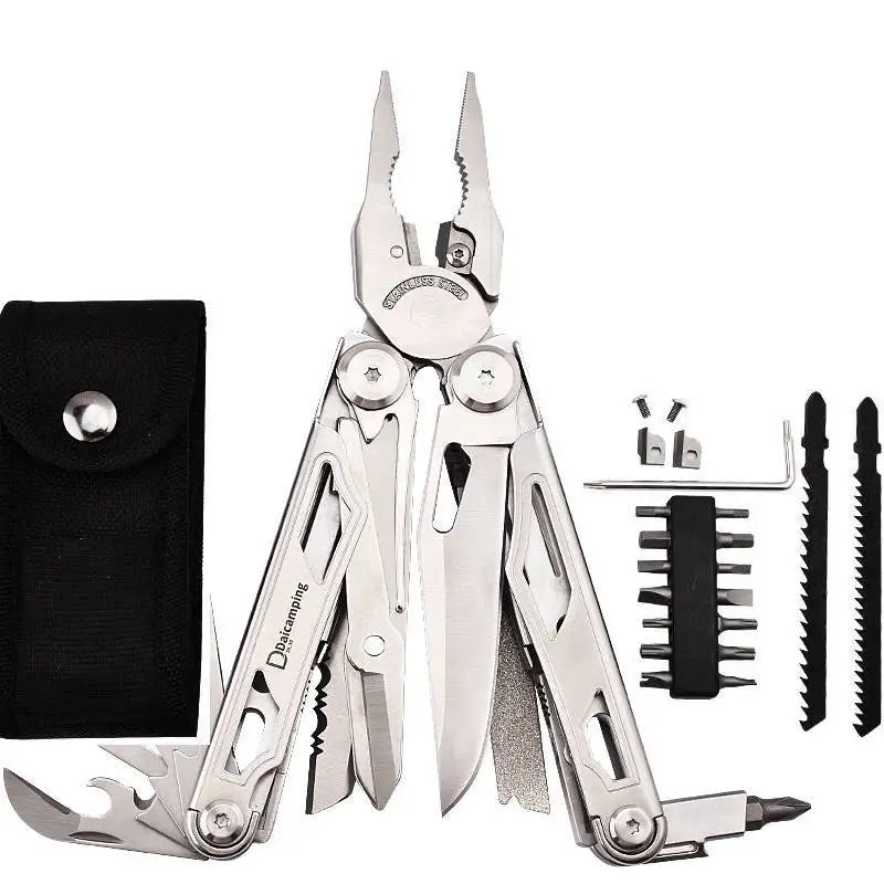 DL30 Multi-Tool Folding Pliers Set – 13-in-1 EDC Survival Gear with Knife, Scissors, Screwdrivers & More