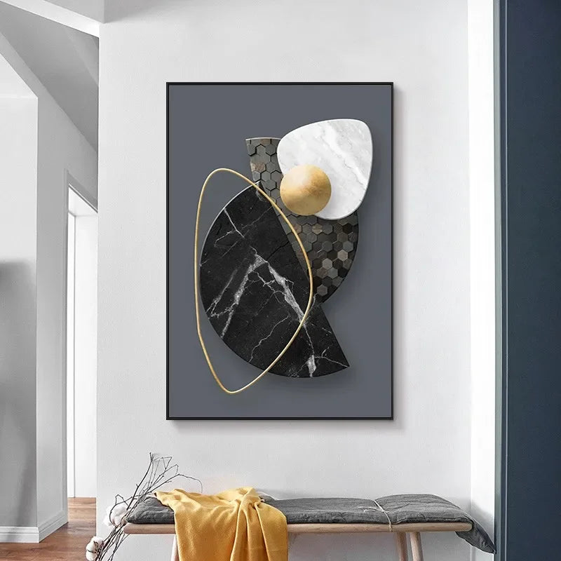 🖼️ Modern Abstract Geometric Canvas Wall Art | Nordic Style Living Room Decoration