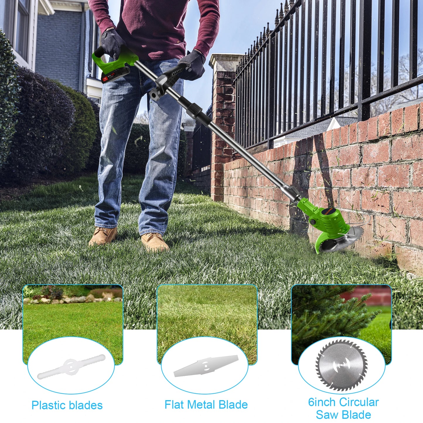🌿 Cordless Electric Grass Trimmer & Brush Cutter (US Plug)
Lightweight • Multi-Blade • Dual Battery Power