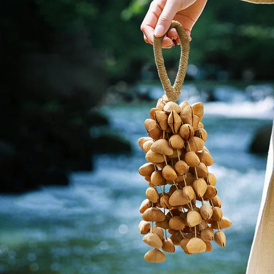 Handmade Nut Shell Handbell Bracelet – Natural Sound Healing & Yoga Instrument