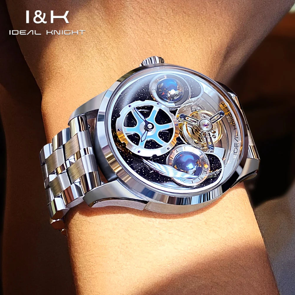 Tourbillon Watch for Men: Top Brand, Hollow Flywheel, Deep Waterproof, Luminous Hands