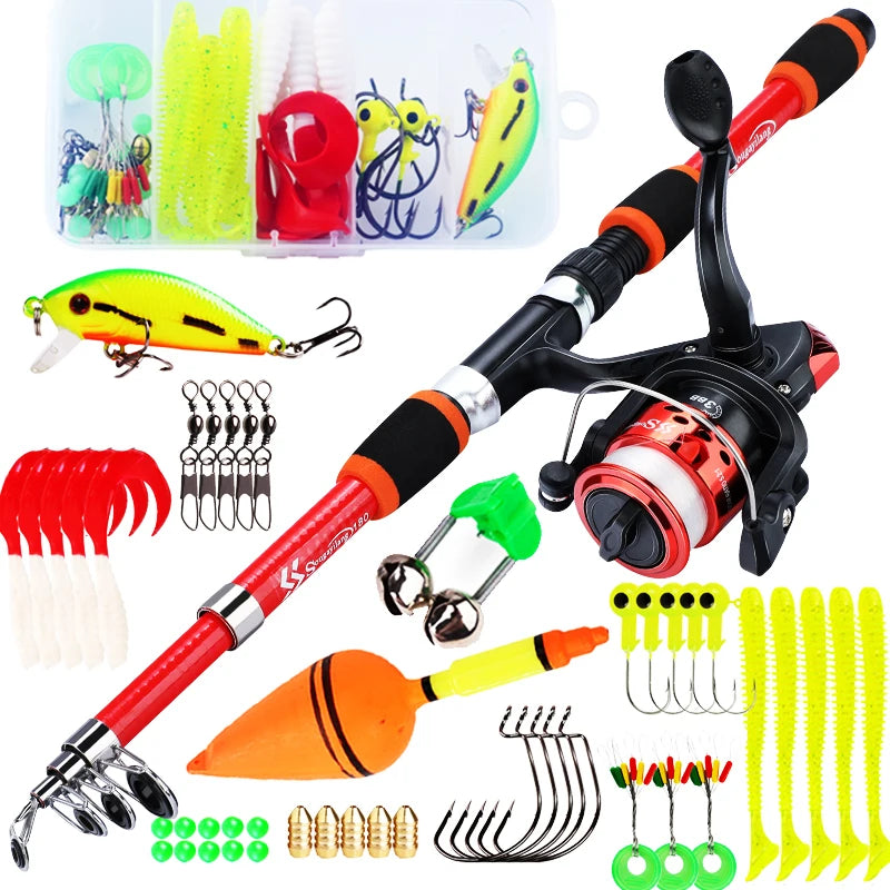 Sougayilang Telescopic Fishing Rod & Reel Combo: 1.8M Spinning Rod with 5.2:1 3BB Reel, 5kg Max Drag – Complete Fishing Kit!