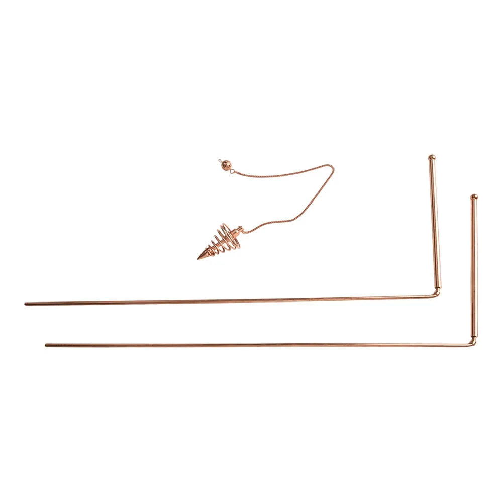 Unlock Hidden Energies: Copper Dowsing Rod & Pendulum Set for Discovery & Healing