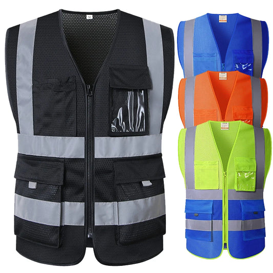 Reflective Safety Vest with Breathable Mesh – Ideal for Night Driving, Camping & Outdoor Activities