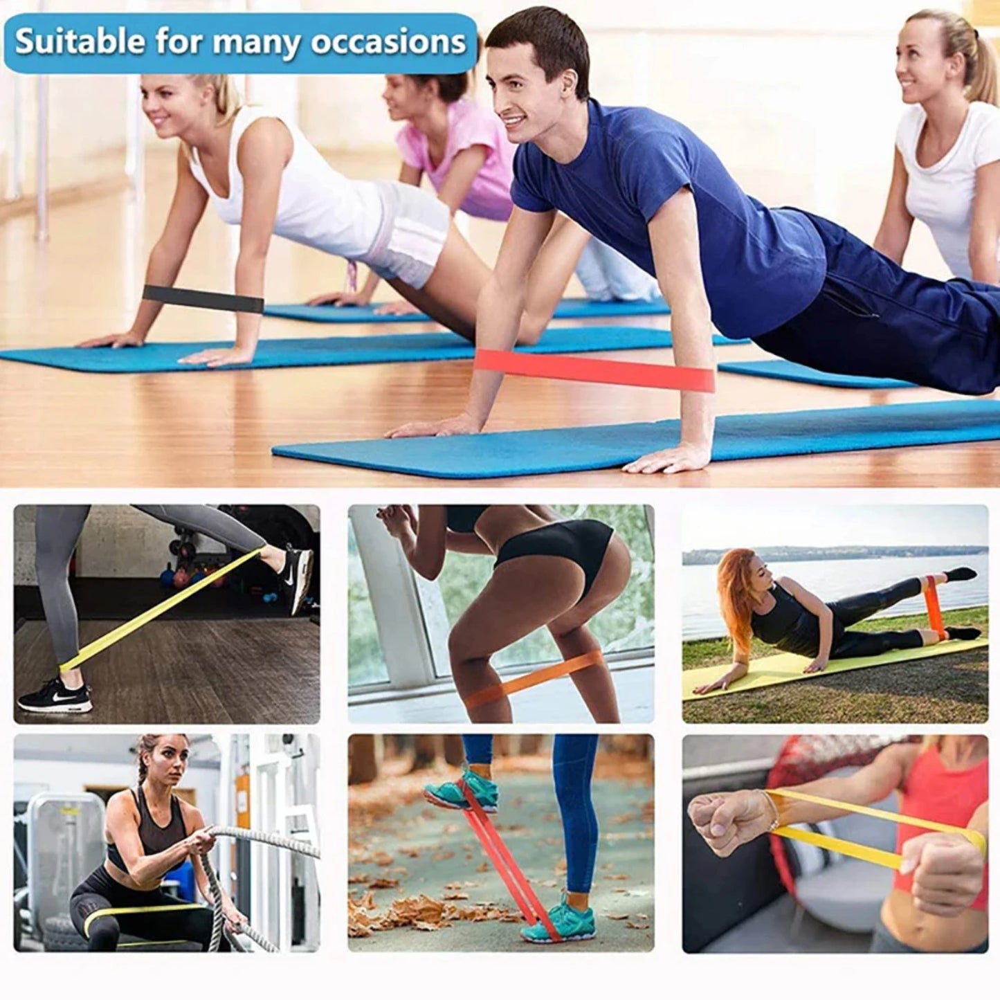 5-Piece Gym Resistance Bands Set – Portable Workout Equipment for Strength, Yoga, Pilates, & CrossFit