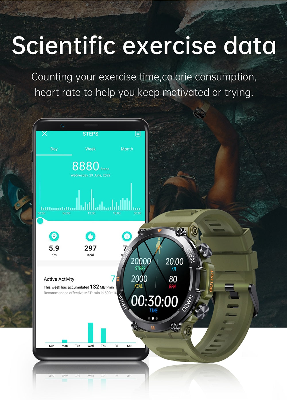 Stay Connected and Active with the MELANDA 1.39-Inch Bluetooth Smartwatch for Men: Compatible with Android and iOS, Sports Fitness Tracker with Heart Monitor and Long Battery Life (400mAh)