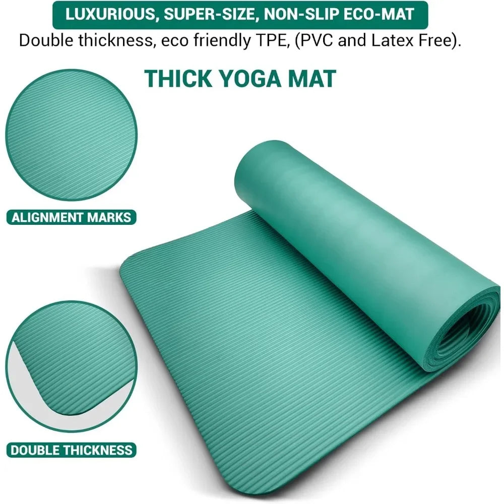 7-Piece Yoga Kit for Home Workouts – Thick Mat, Blocks & Essential Equipment for Women and Men