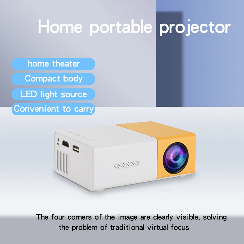 Mini LED Projector – Upgraded Version with 600 Lumens, 320x240P, HDMI-Compatible USB Audio for Home Media Playback